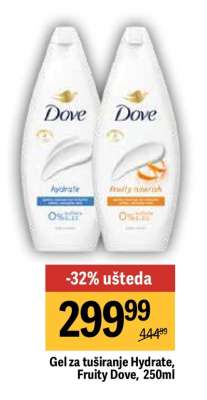 Gel za tuširanje Hydrate, Fruity Dove, 250ml