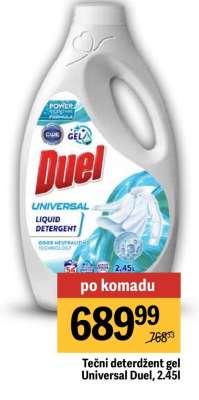 Tečni deterdžent gel Universal Duel, 2.45l