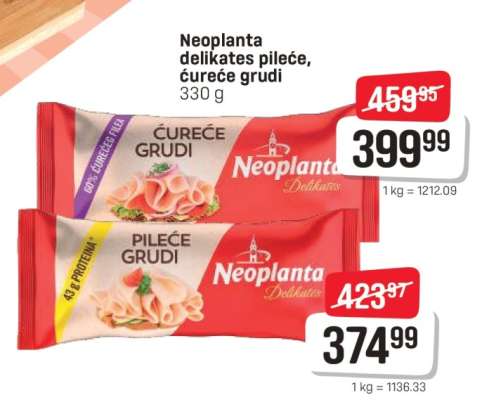 Neoplanta delikates pileće, ćureće grudi