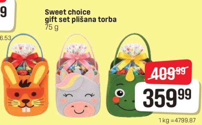 Sweet choice gift set plišana torba