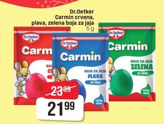 Dr.Oetker Carmin crvena, plava, zelena boja za jaja