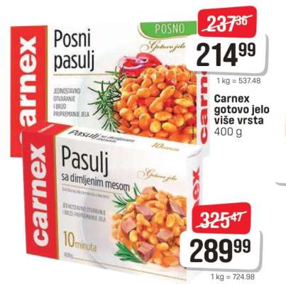Carnex gotovo jelo više vrsta