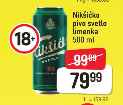 Nikšićko pivo svetlo limenka 500 ml