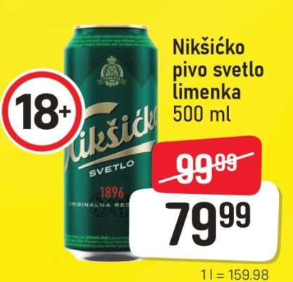 Nikšićko pivo svetlo limenka 500 ml