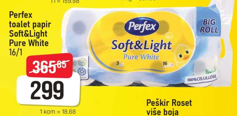 Perfex toalet papir Soft&Light Pure White 16/1
