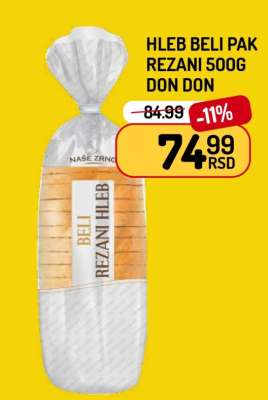 Hleb Beli Pak Rezani 500g Don Don