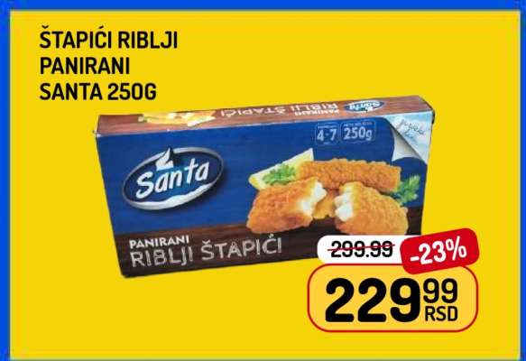 Štapići Riblji Panirani Santa 250g