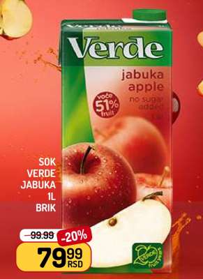 Sok Verde Jabuka 1L Brik