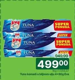 Tuna komadi u biljnom ulju 4×80g Eva