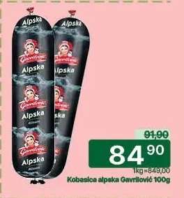 Kobasica Alpska Gavrilović 100g