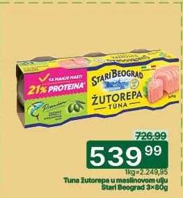 Tuna žutorepa u maslinovom ulju Stari Beograd 3x80g