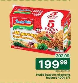 Nudle špageti mi goreng Indomie 400g 5/1