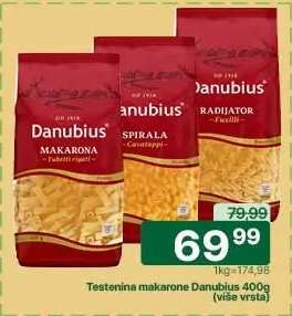 Testenina makarone Danubius 400g