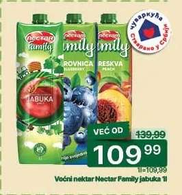 Voćni nektar Nectar Family jabuka 1l