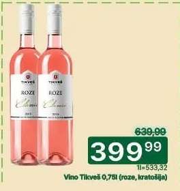 Vino Tikveš 0,75l (Roze, Kratošija)