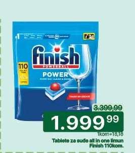 Tablete za sude all in one limun Finish 110kom.