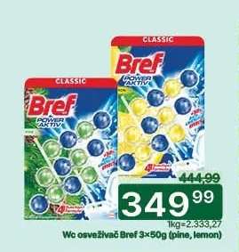 Wc osvěživač Bref 3×50g (pine, lemon)