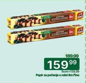 Papir za pečenje u rolni 8m Fino