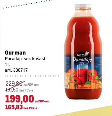 Gurman Paradajz sok kašasti