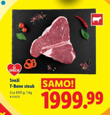 Svěží T-bone steak
