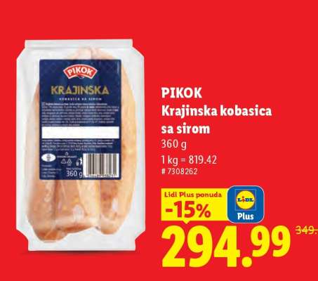 Pikok Krajinska kobasica sa sirom