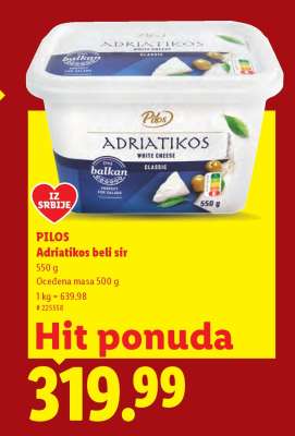 Pilos adriatikos beli sir