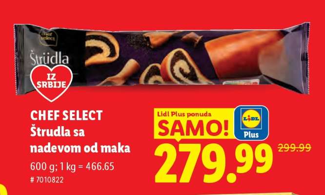 Chef Select Štrudla sa nadevom od maka