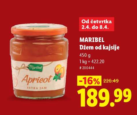 MARIBEL Džem od kajsije