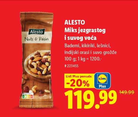 ALESTO Miks jezgrastog i suvog voća