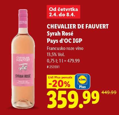 Chevalier de Fauvert Syrah rosé