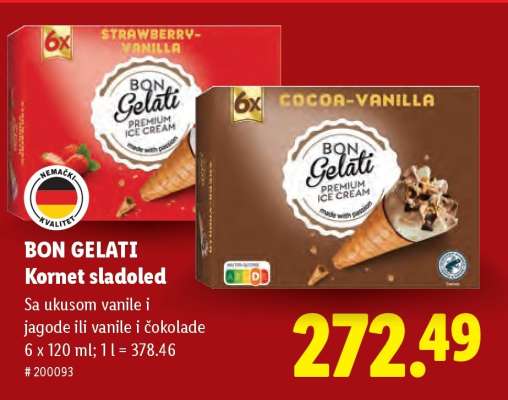 Bon Gelati Kornet sladoled