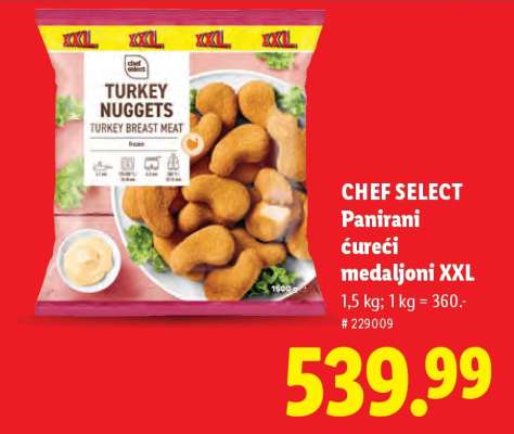 Chef Select Panirani čurecí medaljoni XXL