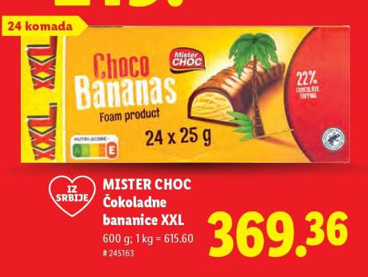 Mister Choc Čokoladne bananice XXL