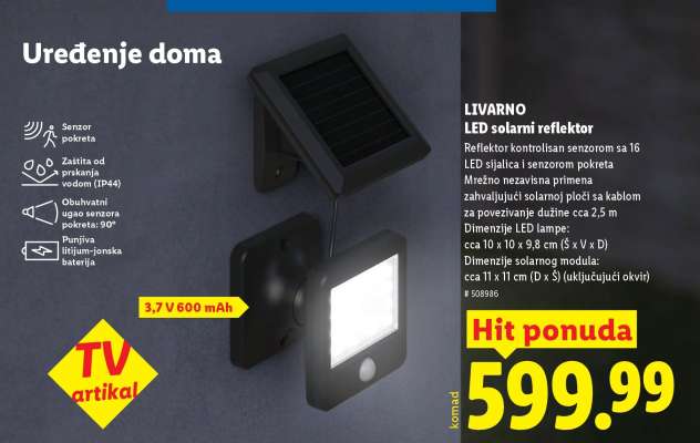 LIVARNO LED solarni reflektor