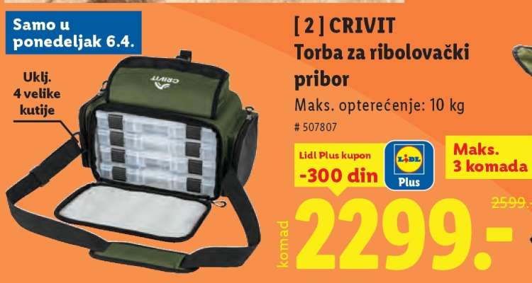 Crivit Torba za ribolovački pribor