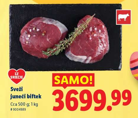 Sveži juneći biftek