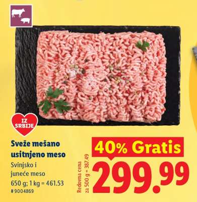 Sveže mešano usitnjeno meso