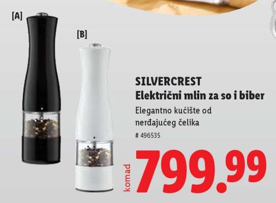 SILVERCREST Električni mlin za so i biber
