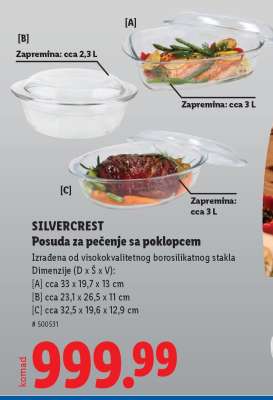 SILVERCREST Posuda za pečenje sa poklopcem