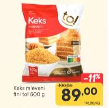 Keks mleveni fini to! 500 g