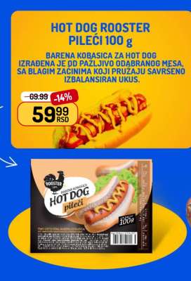 Hot Dog Rooster Pileći 100 g