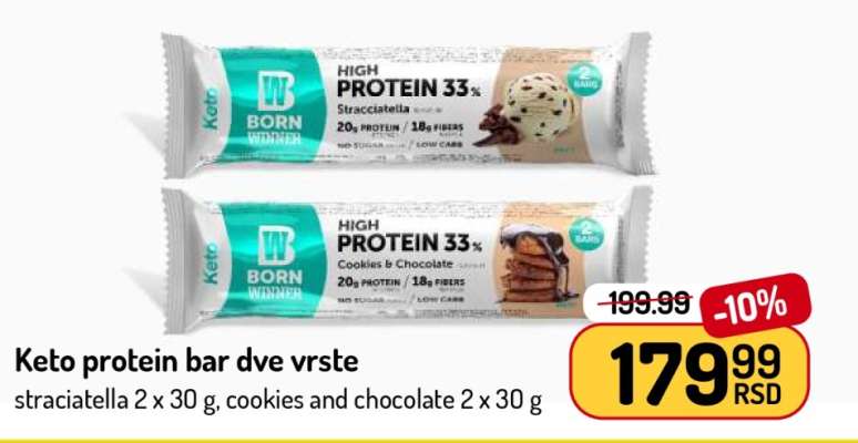 Keto protein bar dve vrste
