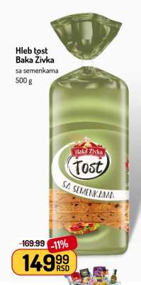 Hleb Tost Baka Živka sa semenkama