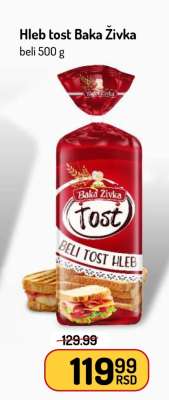Hleb tost Baka Živka beli 500 g