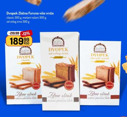 Dvopek Zlatna Furuna više vrsta