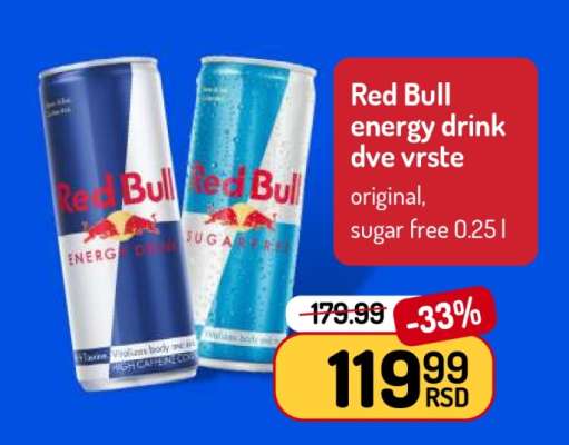 Red Bull energy drink dve vrste