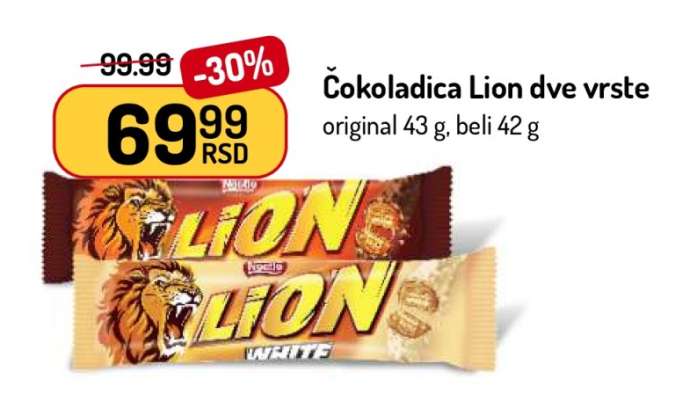 Čokoladica Lion dve vrste
