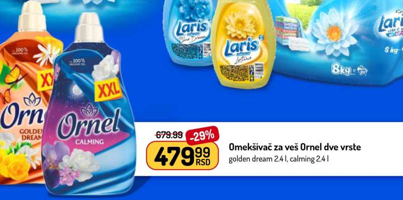 Omekšivač za veš Ornel dve vrste