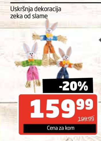 Uskršnja dekoracija zeka od slame