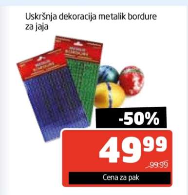 Uskršnja dekoracija metalik bordure za jaja